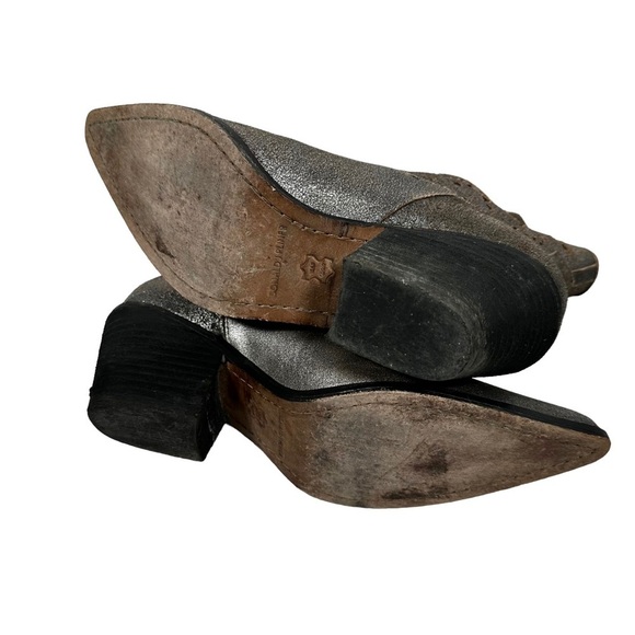 DONALD J. PLINER Bottie Short Metallic Brushed Suede Cowboy Boots - Picture 9 of 10